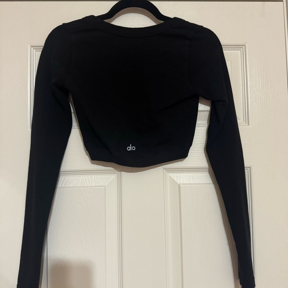 Alo Yoga Seamless Ribbed Cropped Serene Long Sleeve XS - Picture 4 of 5